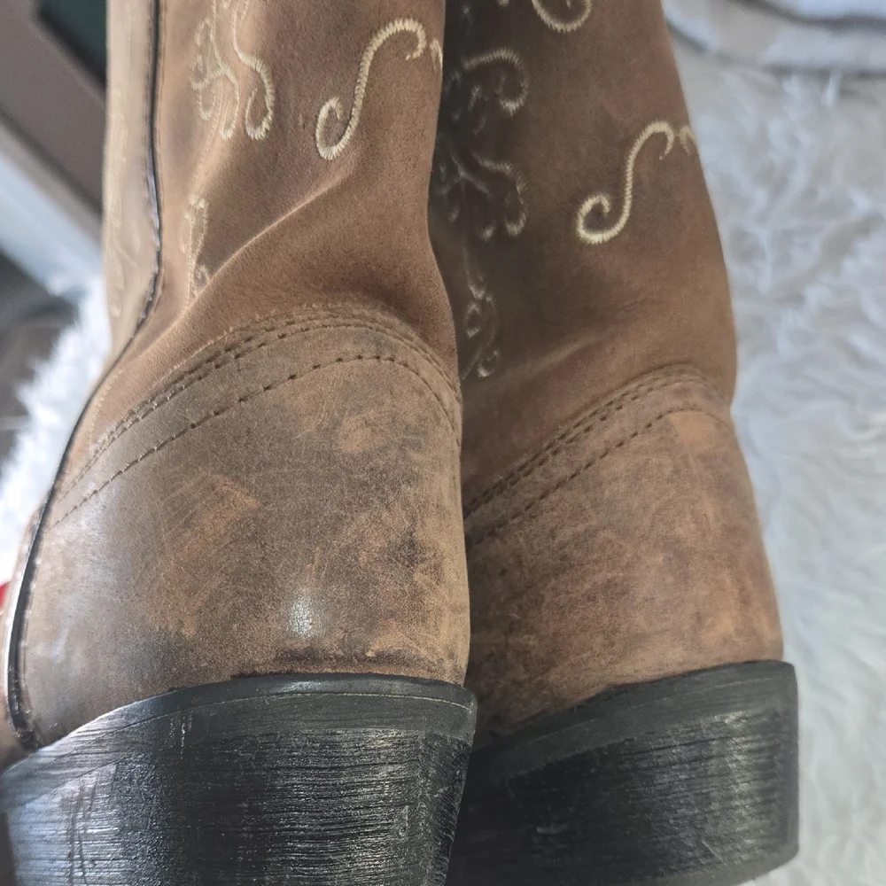 Smoky Mountain Western Cowboy Boots Youth Size 2R – Brown Embroidered‎ Leather
